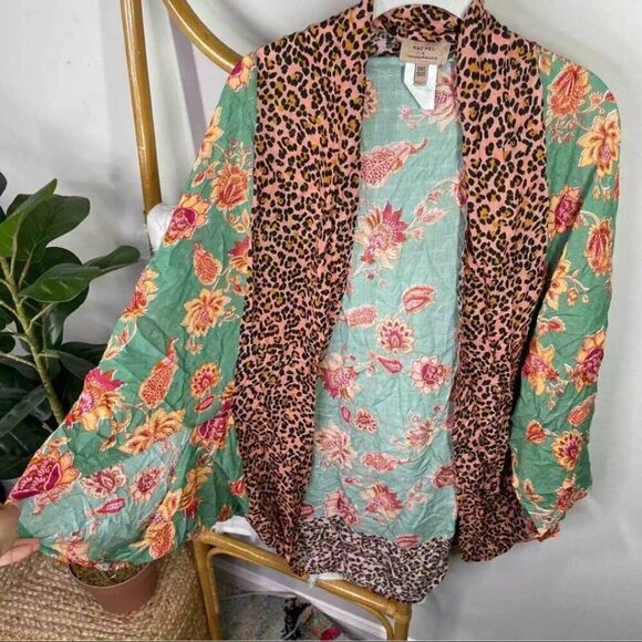 Anthropologie Kachel Cheetah Kimono Size One Size EUC - Picture 2 of 7